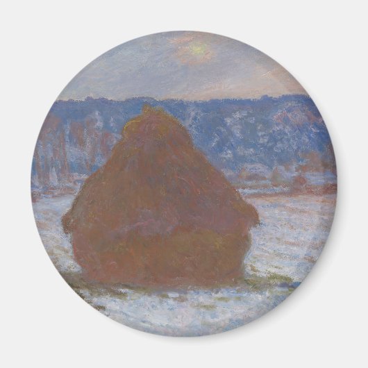 Stapel van tarwe (Sneeuw Effect, Overcast Dag) (18 Magneet (Voorkant)
