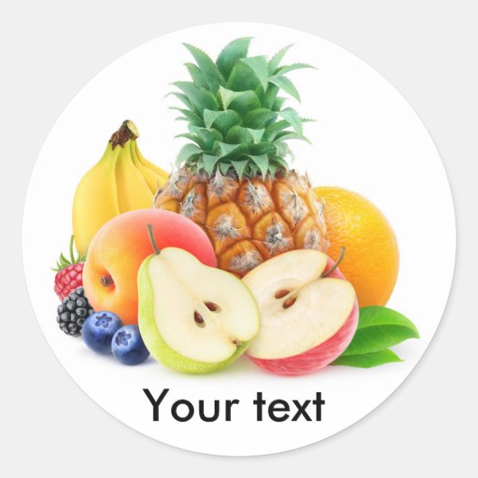 Stapel van vers fruit ronde sticker (Voorkant)