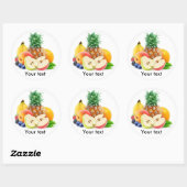Stapel van vers fruit ronde sticker (Vel)