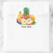 Stapel van vers fruit ronde sticker (Tas)