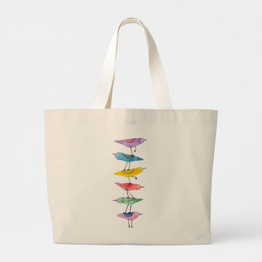 Stapel van vogels grote tote bag (Achterkant)