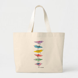 Stapel van vogels grote tote bag