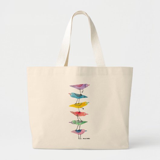 Stapel van vogels grote tote bag (Voorkant)