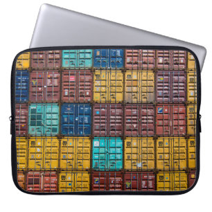Stapel van vrachtaanhangwagen laptop sleeve