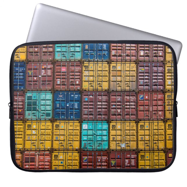 Stapel van vrachtaanhangwagen laptop sleeve (Voorkant)