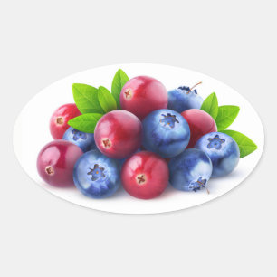 Stapel verse bessen ovale sticker