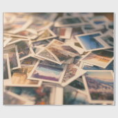 Stapel vintagefoto's cadeaupapier (Vlak)