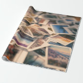 Stapel vintagefoto's cadeaupapier (Uitgerold)