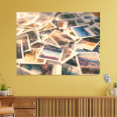 Stapel vintagefoto's canvas afdruk (Insitu (Woonkamer))