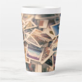 Stapel vintagefoto's latte mok (Voorkant)