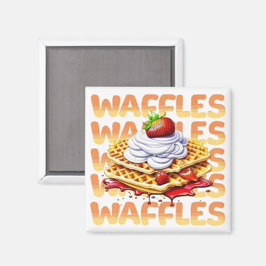 Stapel wafels bedekt met aardbeien magneet (Voorkant / Achterkant)