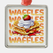 Stapel wafels bedekt met aardbeien metalen ornament (Voorkant)