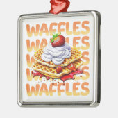 Stapel wafels bedekt met aardbeien metalen ornament (Links)