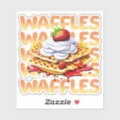 Stapel wafels bedekt met aardbeien sticker (Vel)