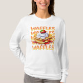 Stapel wafels bedekt met aardbeien t-shirt (Voorkant)