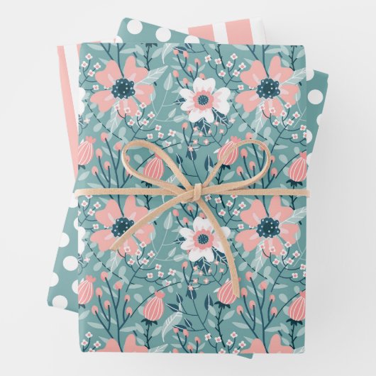 Stapel Wildbloemen Verpakking Papier Inpakpapier Vel (In situ)