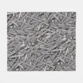 Stapel zilver gekleurde gipsplaat schroeven fleece deken (Voorkant (Horizontaal))