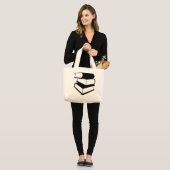 Stapel zwarte boeken grote tote bag (Voorkant (model))