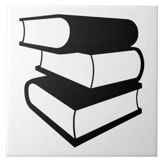 Stapel zwarte boeken tegeltje (Voorkant)