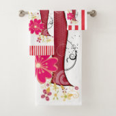 Stapelaar voor rode en witte stripe handdoeken (Insitu)