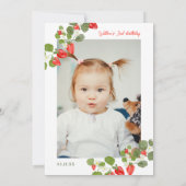 Stapelaardbeien bloederige rode bes 2e verjaardag kaart (Achterkant)