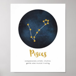 Stapelafdruk pisces poster