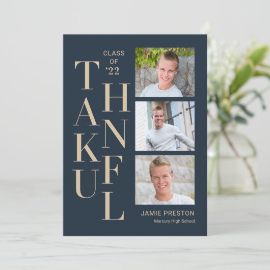 Stapelbaar Bewerkbare Kleur Bedankkaart (Staand voorkant)