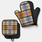 Stapelbaar spiegelend sensationeel patroon ovenwant & pannenlap set (Voorkant / Achterkant)