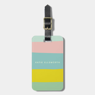 Stapelbandkleuren in kleine pastels bagagelabel