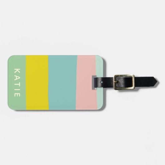 Stapelbandkleuren in kleine pastels bagagelabel (Voorkant horizontaal)