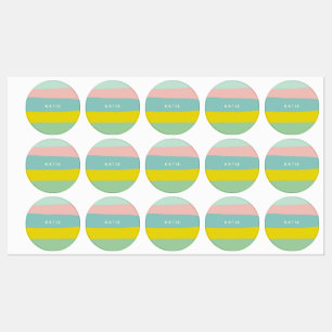 Stapelbandkleuren in kleine pastels labels