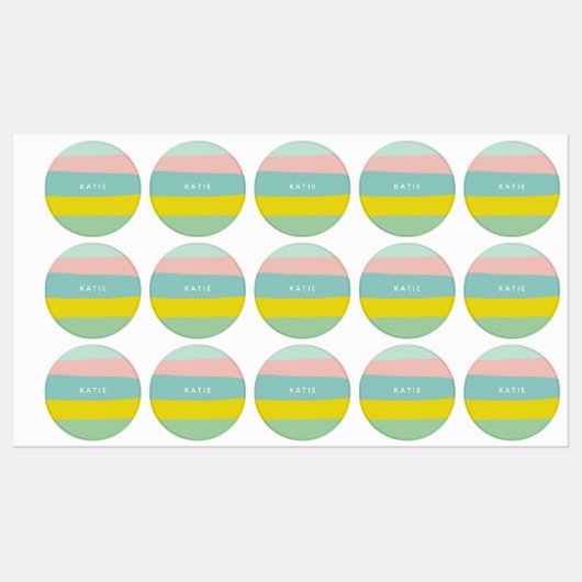 Stapelbandkleuren in kleine pastels labels (Vel)