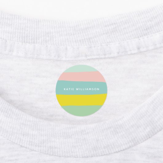 Stapelbandkleuren in kleine pastels labels (Aangebracht)