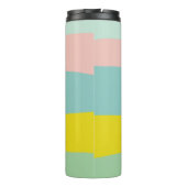 Stapelbandkleuren in kleine pastels thermosbeker (Achterkant)