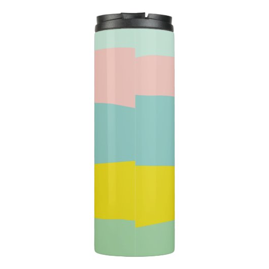 Stapelbandkleuren in kleine pastels thermosbeker (Achterkant)