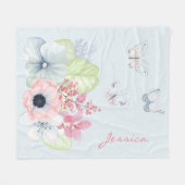 Stapelbloemen en vlinderbloemen fleece deken (Voorkant (Horizontaal))
