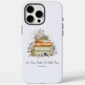 Stapelboeken Quote  Beige Blue Flowers Case-Mate iPhone Case (Achterkant)