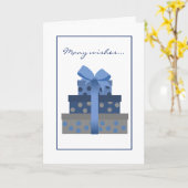 Stapelde cadeaudozen Birthday Kaart (Gele Bloem)