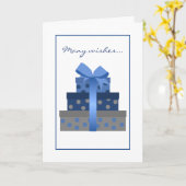 Stapelde cadeaudozen Birthday Kaart (Gele Bloem)