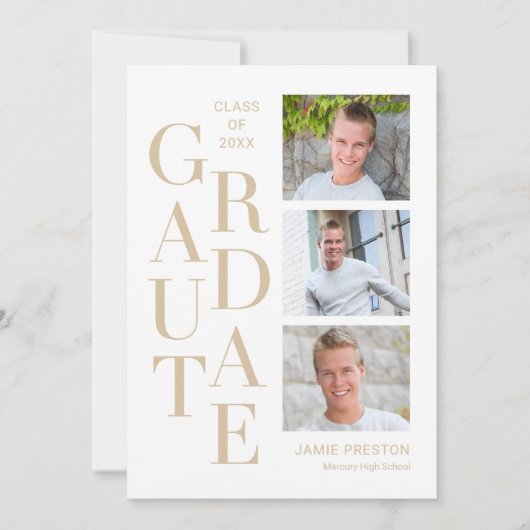 Stapelde Charm Editable Color Afstuderen Invitatio Kaart (Voorkant)