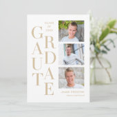 Stapelde Charm Editable Color Afstuderen Invitatio Kaart (Staand voorkant)