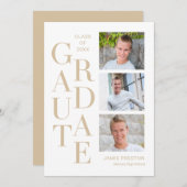 Stapelde Charm Editable Color Afstuderen Invitatio Kaart (Voorkant / Achterkant)