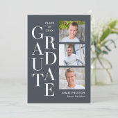 Stapelde Charm Editable Color Afstuderen Invitatio Kaart (Staand voorkant)