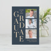 Stapelde Charm Editable Color Afstuderen Invitatio Kaart (Staand voorkant)