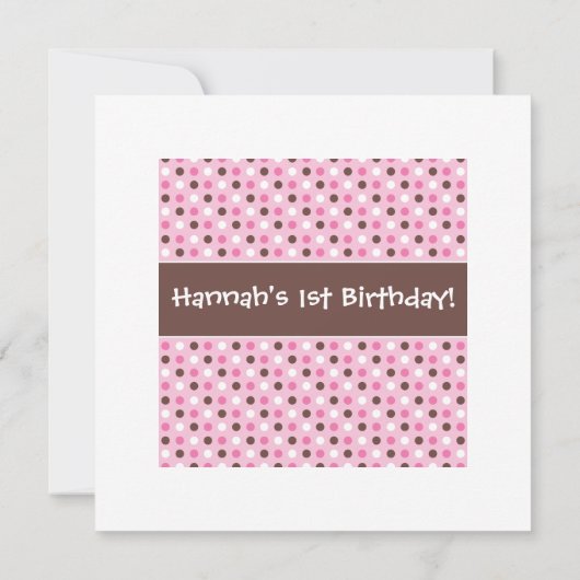 Stapelde Cupcakes 1st Birthday Party met polkadots Kaart (Achterkant)