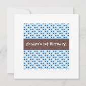 Stapelde Cupcakes 1st Birthday Party met polkadots Kaart (Achterkant)