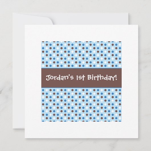 Stapelde Cupcakes 1st Birthday Party met polkadots Kaart (Achterkant)