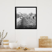 Stapelde federale geweren in Petersburg, VA 1865 Poster (Keuken)