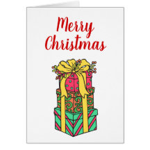 Stapelde gevlekte kerstcadeautjes