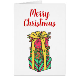 Stapelde gevlekte kerstcadeautjes